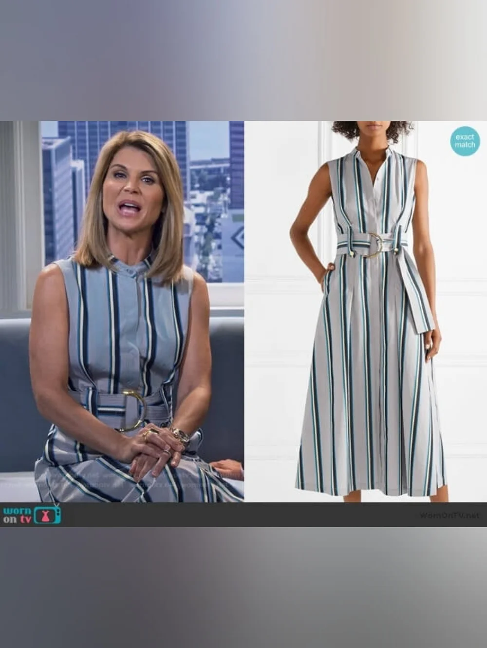 Diane von Furstenberg DVF Striped Belted Maxi Shirtdress – Size 8 – Like New - Picture 3 of 16